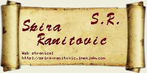 Spira Ranitović vizit kartica
